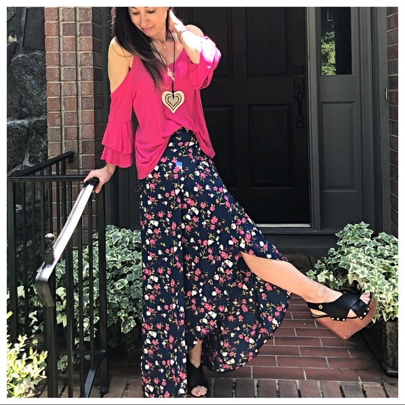 Bohemian chic Floral maxi full wrap skirt - Picture 5 of 8